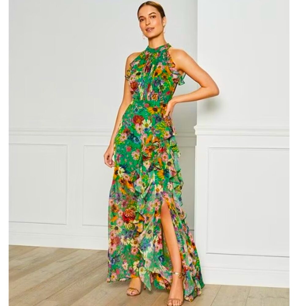 Betsy & Adam Floral Maxi Dress, Sz. 8